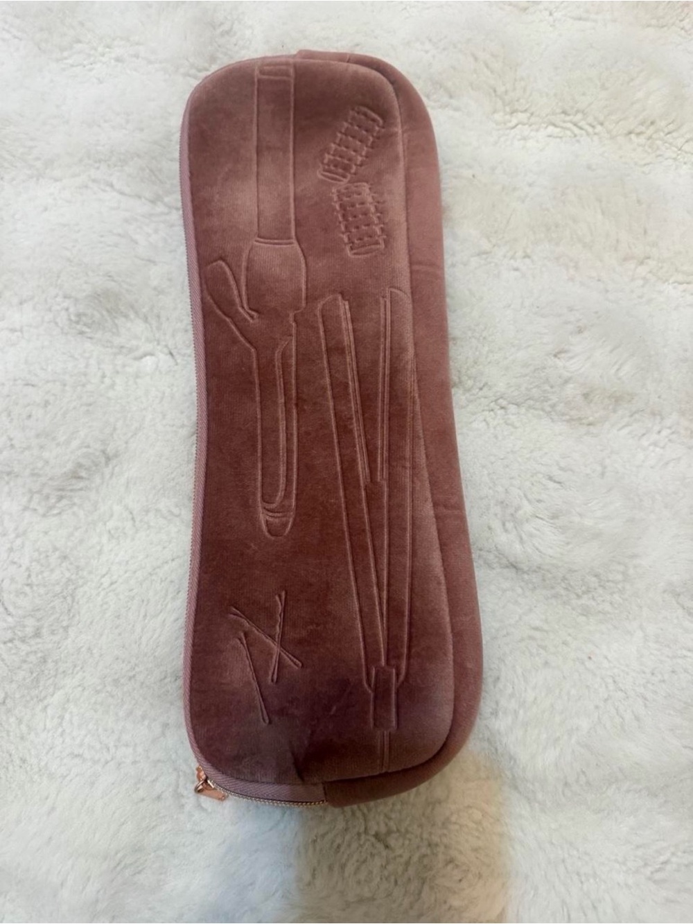 Velvet Travel Case for Grooming Tools - Rose Brown